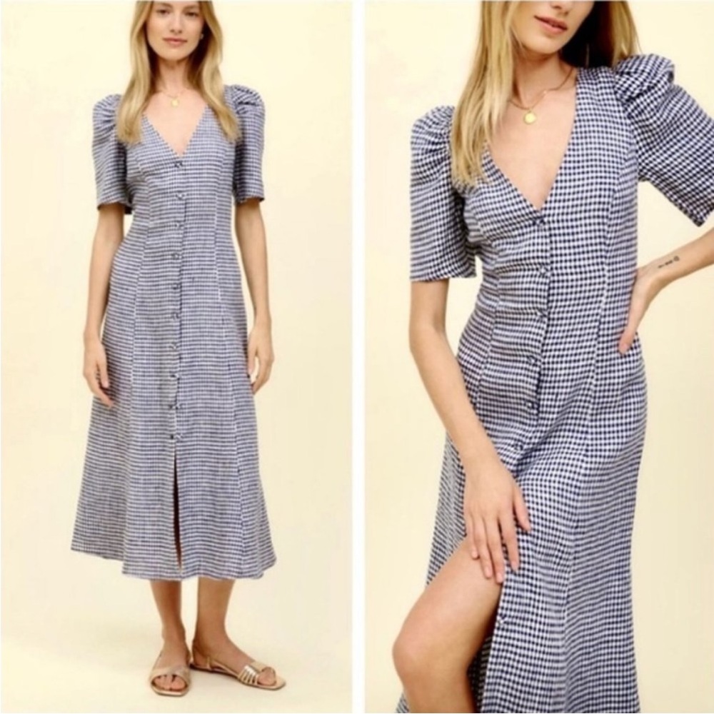 NWT! Reformation Newbury Challah Linen Dress. Size 8.